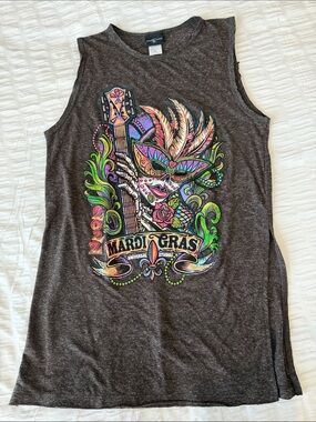 Mardi Gras Graphic Muscle Tank Top